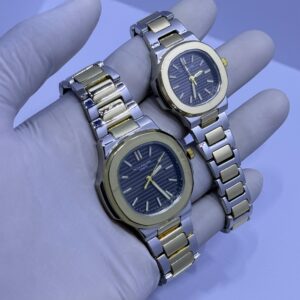 Stainless Steel Couple Watches Set – 2 Pcs